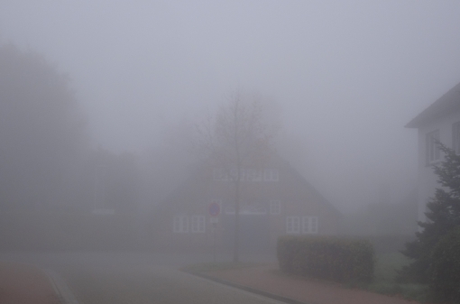 Ackerbürgerhaus im Nebel