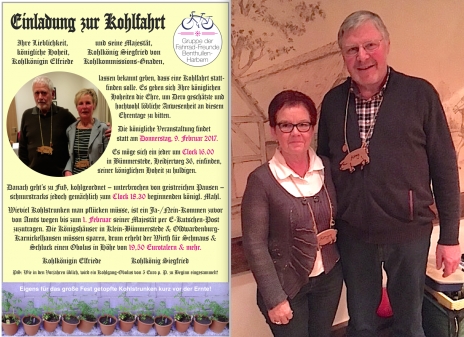 Das Königspaar 2017: Änne Deeken & Heinz von Aschwege