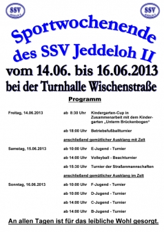 Sportwochenende des SSV Jeddeloh II, vom 14.06. bis 16.06.2013