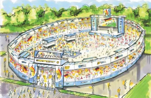 So könnte die Arena mit Leinwand im kommenden Sommer aussehen