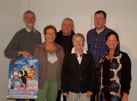 Hans-J. Einkopf, 3. Vorsitzender, Rita Meiners, 2. Vorsitzende, Bernhard Brakenhoff, 1. Vorsitzender, Gerlinde Koschnitzki, Film-Team, Bodo v. Rüschen, Film-Team, Brigitte Haus, Presse- u. Öffentlichkeitsarbeite