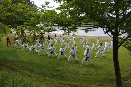 Gemeinsames Training am See