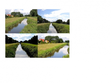 Weiße Wolken über dem Kanal