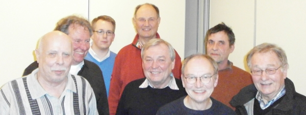 Der neue Vorstand:(von links) Karl-Heinz Neunzig, Günter Wittor, Erik Stalljann, Ewald Schürmann, Wolfgang Borkowski, Helmut Gramann, Jürgen Uflacker, Jochen Repler