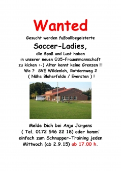 Soccer-Ladies für neue Ü-35-Mannschaft gesucht