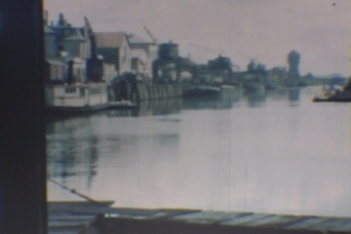 Oldenburger Hafen im Sommer 1950 (Ausschnittsbild aus einem Super-8-Film)