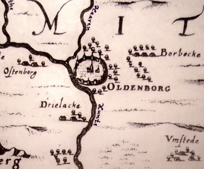 Oldenburg - Übersichtskarte um 1600
