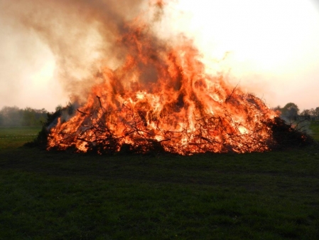 Strauch - und Holzschnittannahme für das Osterfeuer in Apen