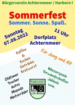Sommerfest in Achternmeer am 07.08.2022 ab 11 Uhr