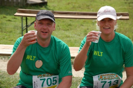 Glücklich nach dem Lauf