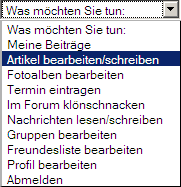Benutzen Sie zunächst das Menü oben rechts