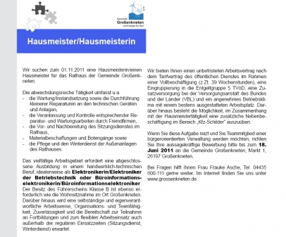 Stellenausschreibung