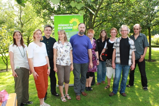 Mitglieder vom GRÜNEN Ortsverband in Hempen Fieds Garten