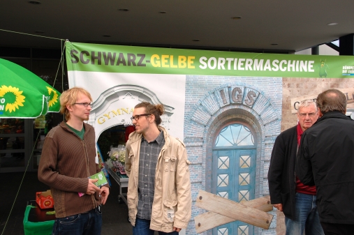 Jan-Frederik Wiemken, Timo Koch (Grüne Jugend Niedersachsen), Karl-Fritz Gertjejanßen (Rats- und Kreistagskandidat Westerstede), Wolfgang Schmidt (Rats- und Kreistagskandidat Apen)