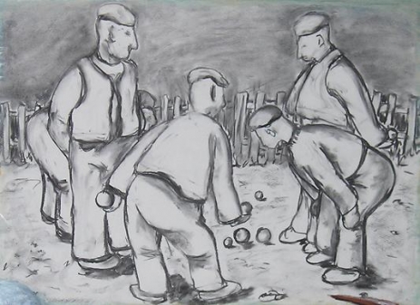 Boulespieler treffen sich im Krandel