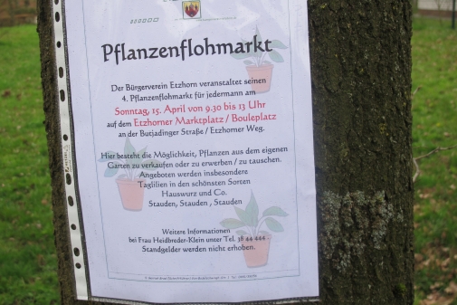 Der Bürgerverein Etzhorn veranstaltet seinen 4. Pflanzenflohmarkt auf dem Dorfplatz