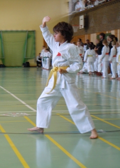 Das Bild zeigt Jaron Bunk bei einer Kata.